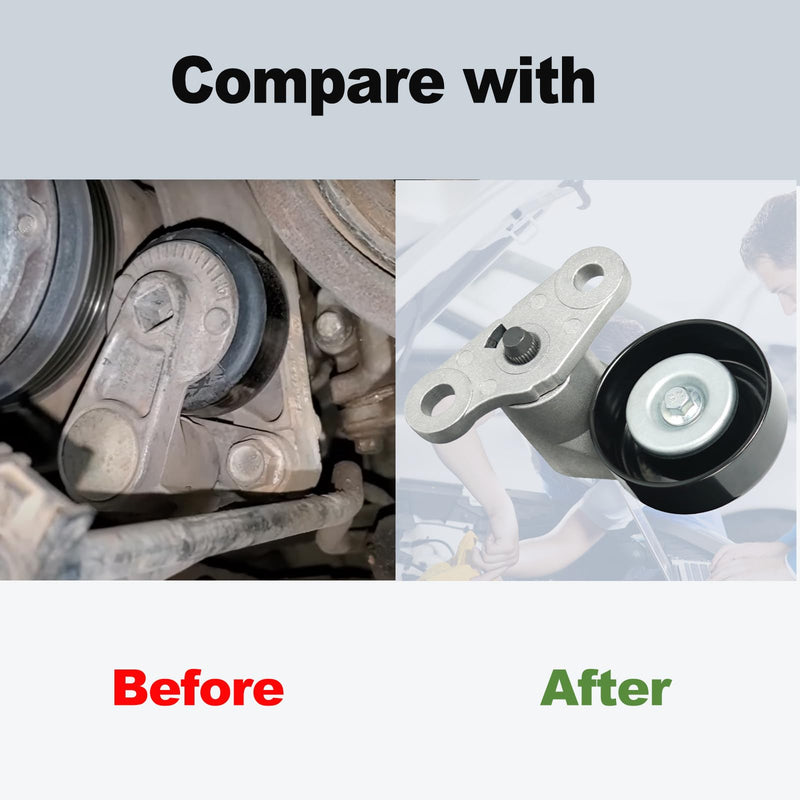 A/C Serpentine Drive Belt Tensioner Kit Fits for Chevy Silverado 1500 Avalanche Express Suburban Tahoe GMC Savana Sierra Yukon Cadillac Escalade 1999-2008, P/N: 19311139, 38159, ACK040378HD