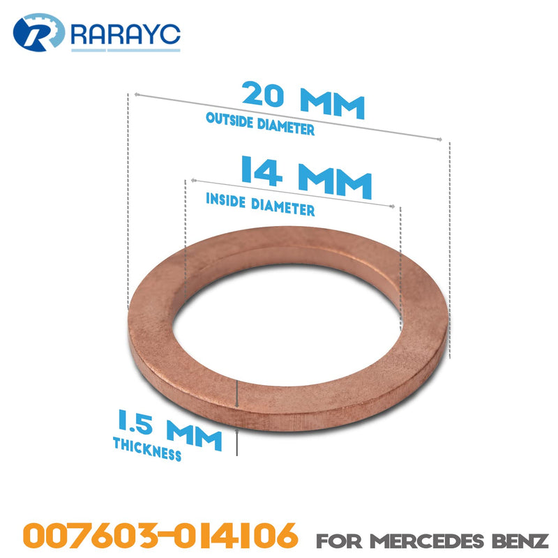 25 Pcs Oil Drain Plug Gasket Crush Washer Seals 14MM Compatible with Mercedes Benz for 007603-014106