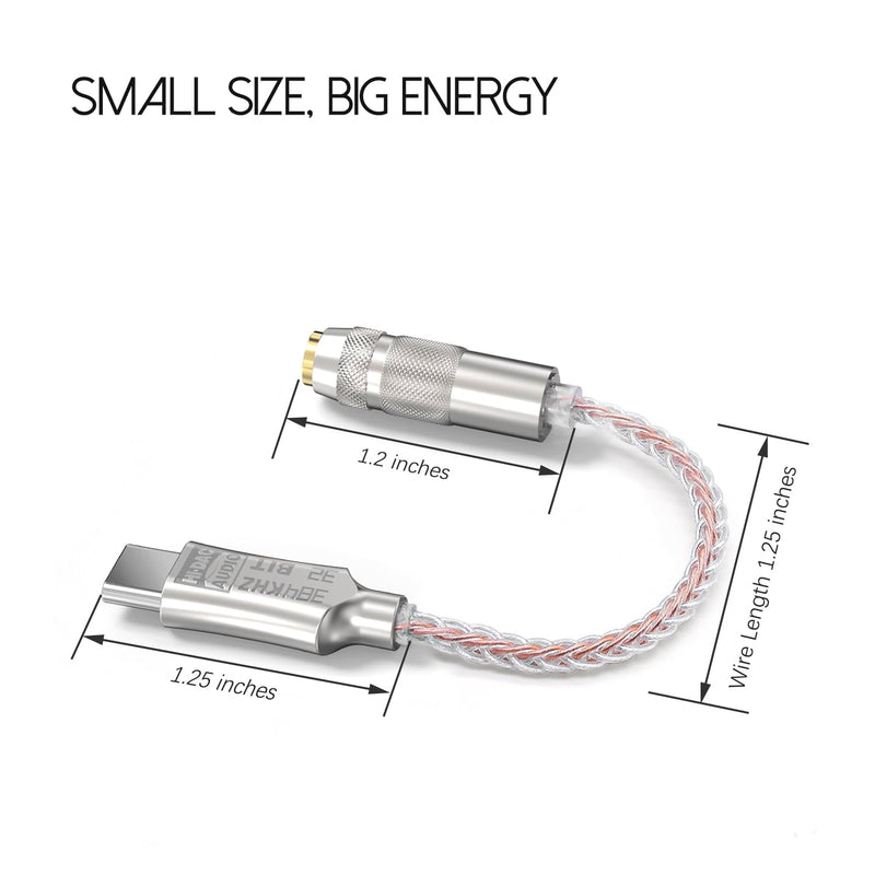 Hi-Res Lossless USB C to 3.5mm Audio Adapter Soundcard, 32bit/384Khz Audio Decoding Transceiver, Supports Wire Control, Microphone, Cellphone Headphone DAC for MacBook, Surface, Sony, and More
