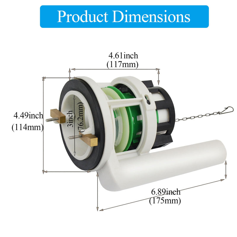 Toilet Flush Valve Replacement Parts for One-Piece Toilets, Compatible with Toto THU Series, Fits 3-Inch Flush Hole – Includes Repair Kit with Two Silicone Gaskets