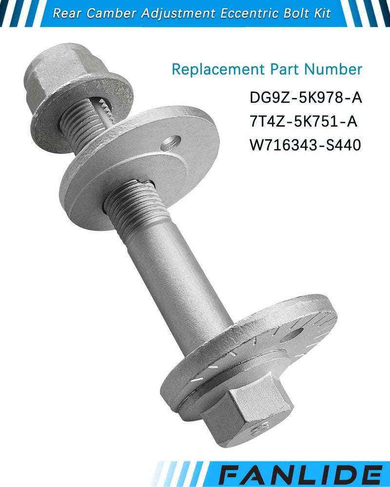 Rear Camber Adjustment Eccentric Bolt Kit DG9Z-5K978-A 7T4Z-5K751-A W716343-S440, Compatible with Ford Edge Fusion Mustang and Lincoln MKX MKZ