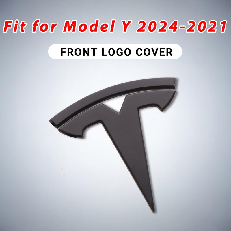 Nanaholy Model Y Accessories for Tesla Emblem Sticker 2PCS/Set 2024 2023 2022 2021 2020,Not Fit for New Model Y Juniper Version 2025 Logo Decal (Black) Black
