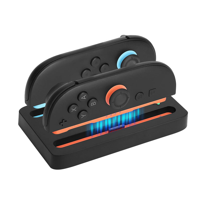 Mini Charger Dock for Switch 2 JoyCons Gaming Controllers - -JoyCons Remote Docking Charging Station Accessories (Black)