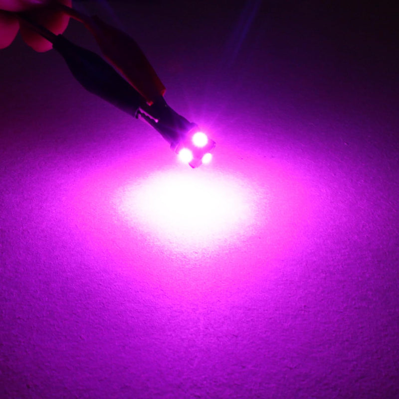 PHINLION 194 LED Light Bulb Purple 168 2825 W5W T10 Wedge 5-SMD 3030 Chipsets LED Replacement Bulbs for Car Interior Dome Map Door Courtesy Parking License Plate Lights, Pack of 10