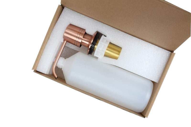 Soap Dispenser for Kitchen Sink, Brass Body Construction, Refill from The Top, Commercial Grade Liquid Dish Dispensers Pump, Built in Design with Large 17 oz Bottle(Copper) Copper