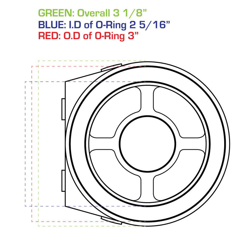 GlowShift Oil Filter Sandwich Plate Thread Adapter - 3/4-16 Thread - Install up to (4) 1/8-27 NPT Oil Pressure & Temperature Sensors - Includes O-Ring & Port Plugs