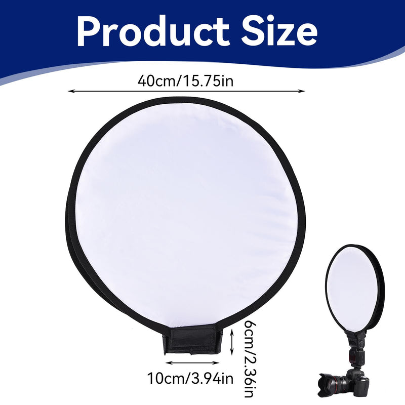 Flash Diffuser Light Softbox, Mini Portable Round Beauty Dish Disc Light Reflector Camera Flash Reflector Photography Accessories (40cm) 40cm
