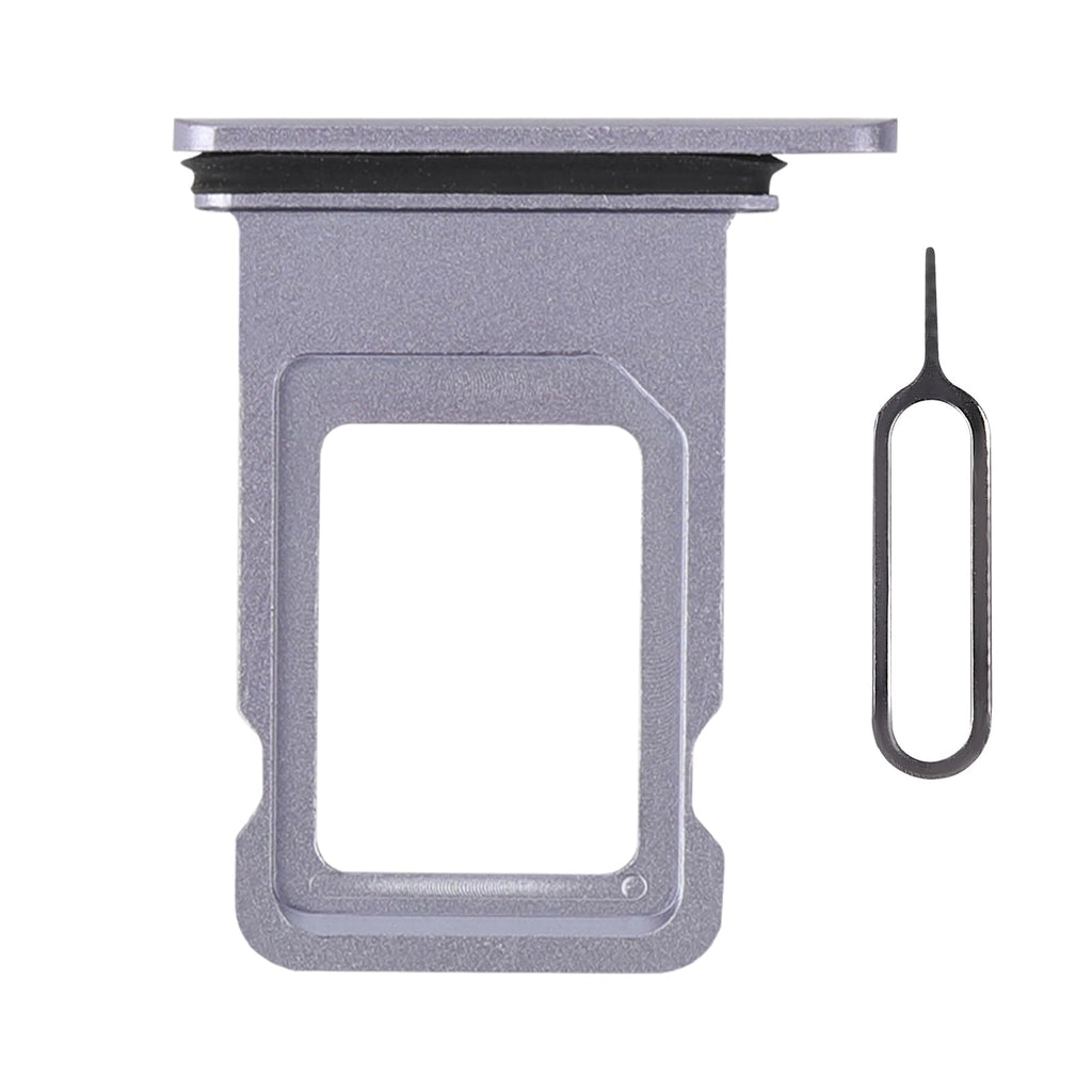 for iPhone 11 Purple SIM Card Slot Replacement Single SIM Version for iPhone11 Card Tray Holder Adapter with Waterproof Rubber Ring Repair Tool Fix Kit Needle Ejector for A2111 A2221 A2223