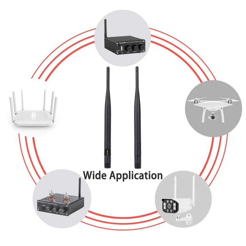 Fosi Audio Bluetooth Antenna WiFi SMA Male PC 2.4GHz 6dBi Single Band Boost Bluetooth Audio Range for Home Office Wireless Network Router IP Camera Amplifier Wireless Range Extender 2 Pack (SMA-Male)