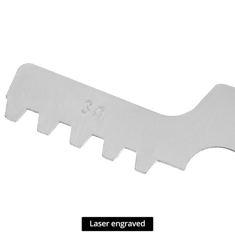 QWORK 29 Degree Acme Screw Pitch Gauge Set, 16-Piece Steel Thread Pitch Measuring Tool with Laser Engraved Scale for Internal and External Threads