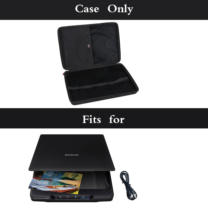 Mchoi Hard Portable Case Compatible with Epson Perfection V39/V39 II/V19/V19 II Slim Scanner(Case Only) (Black) Black
