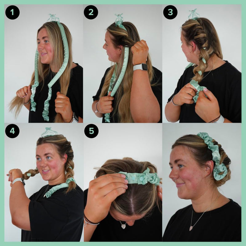 Give Me Cosmetics Heatless Curlers, Satin Hair Curler, No Heat Curls, Includes Scrunchies, Headband for Short & Long Hair, Claw Clip, Padded Blow Out Rod, Gifts for Teenagers Women (Pack of 2) 1 unité (Lot de 4) (Pack of 2)