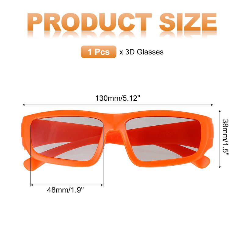 MECCANIXITY Polarized 3D Viewing Glasses, Passive Circular 3D Glasses for Anaglyph Movie Cinema Game TV Photo Projector Orange 1