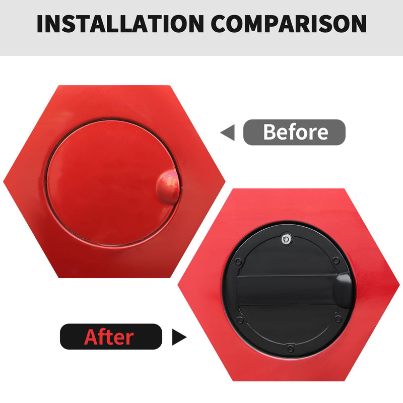 RT-TCZ Fuel Filler Door Locking Gas Tank Cap Cover Accessories for Ford F150 2015-2020 (Black) Black