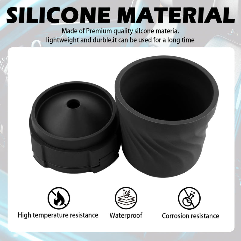 Car Silicone Ashtray,Drop-Proof & Non-Breakable Smokeless Car Ashtrays for Cup Holder Smell Proof with Separate Design,Portable Cars Ashtrays with Lid as Cars Trash Can (Black) Black