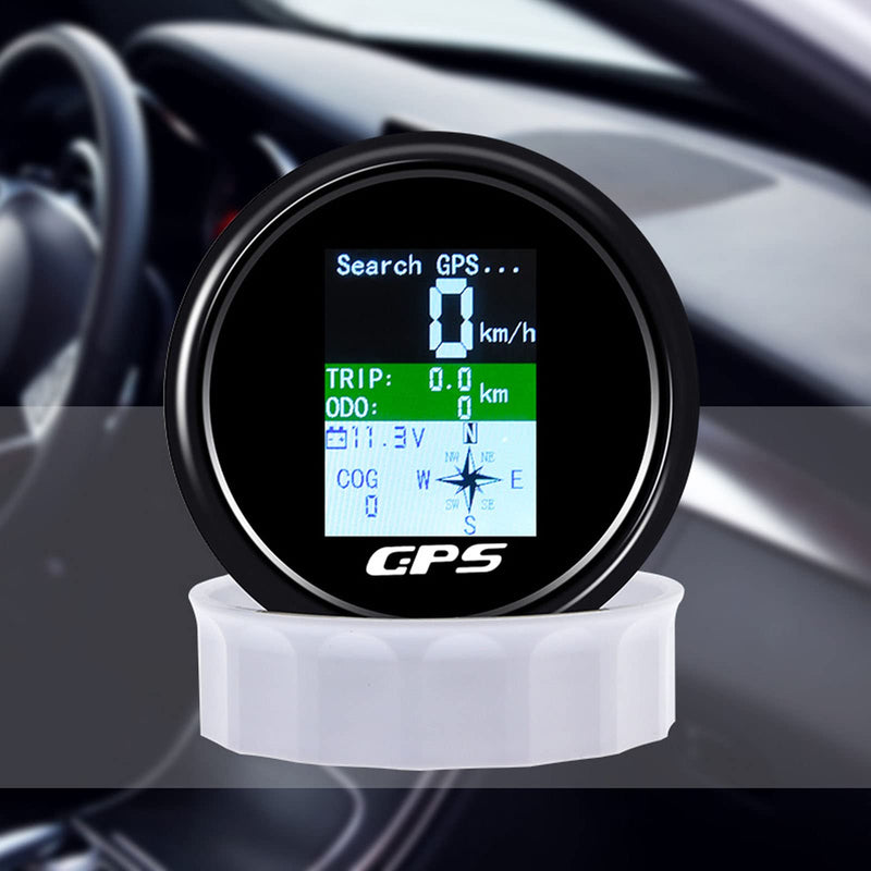 KAOLALI GPS Speedometer 85mm Boat GPS Speedometer Odometer Speed Gauge Meter Waterproof Digital MPH Knots Km/h Adjustable for Marine Car Truck Motorcycle 9-32V Black