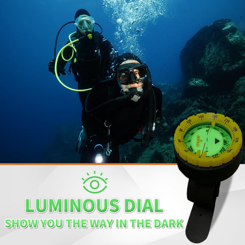 AOFAR Dive Compass AF-Q60A Waterproof, Durable, Compact. Wrist Strap Type Compass for Sailing, Diving, Wrist Strap Type
