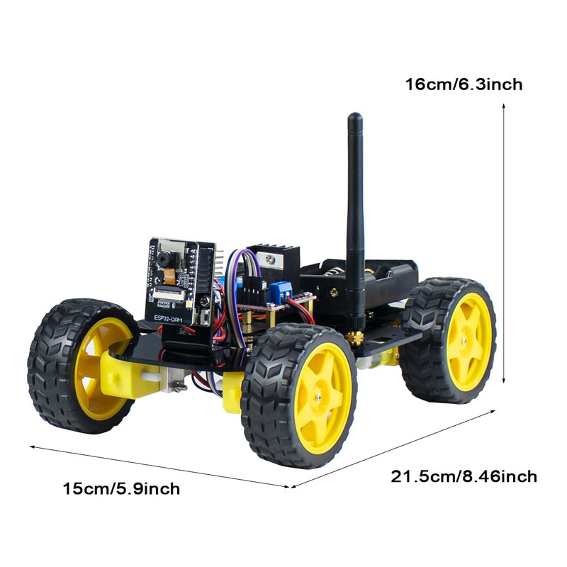 LAFVIN Camera Robot Car Kit for ESP32, WiFi Real-Time Video Streaming 4WD Smart Robot Car, L298N Motor Driver DIY STEM Programming Robot Kit with Complete Tutorial