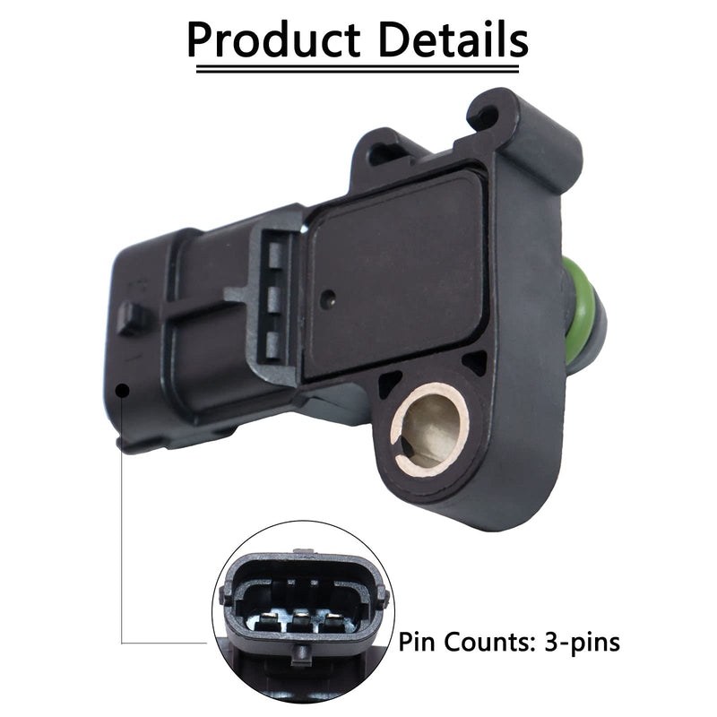 Manifold Absolute Pressure MAP Sensor Intake Air 55573248 for Chevy Aveo Camaro Express Impala Silverado Cruze GMC Canyon Sierra Savana 1500 HHR Buick Enclave Cadillac CTS Pontiac G5 12591290
