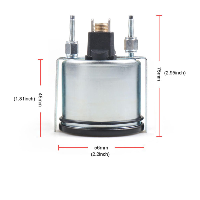 Dyno Racing 2" 52mm 12V Pointer Mechanical Water Temperature Temp Gauge （40-130℃,110-265℉,Yellow Light Car Meter with Sensor NPT 1/2, 1.8m Wire Length