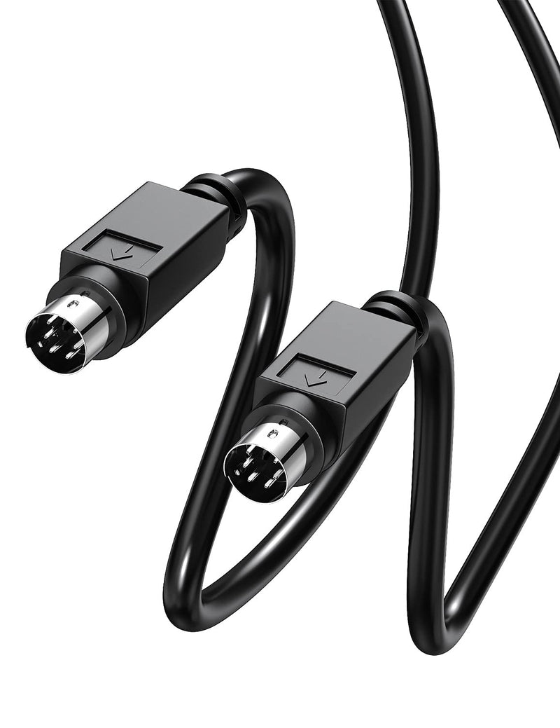 PS/2 Cable 6ft - Shielded Mini DIN 6-Pin Male to Male for PC Mouse & Keyboard - Black (PS/2 M/M 6FT 2M)