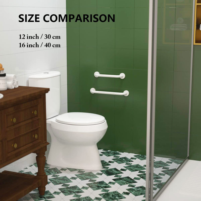 12 Inch Anti Slip Shower Grab Bar Oil Rubbed White, Munzong Bathroom Grab Bar, Knurled Bathroom Balance Bar,Safety Hand Rail Support Handicap Elderly Injury Senior Assist Bath Handle 12inch-2 pack