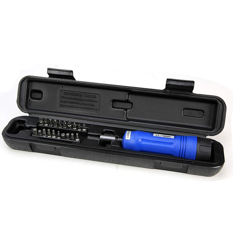Stark USA 21pcs Adjustable Torque Screwdriver 1/4" inch Drive with Inch/Pounds Precision Measurement Shank 10-50 in/lb Bits Set & Storage Case Torque Screwdriver Kit