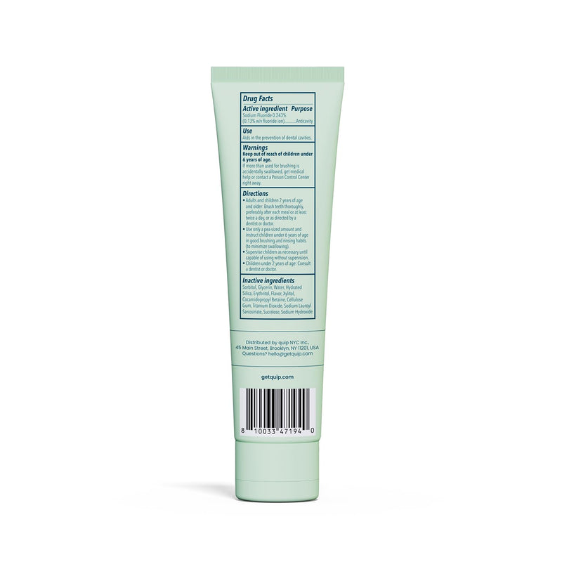 quip Daily Strengthening Anticavity Toothpaste - Fights Cavities - Strengthens Enamel - Gently Whitens - No SLS - Dentist-Recommended Full-Mouth Clean - Mint Flavor - 3.5oz - 3pk