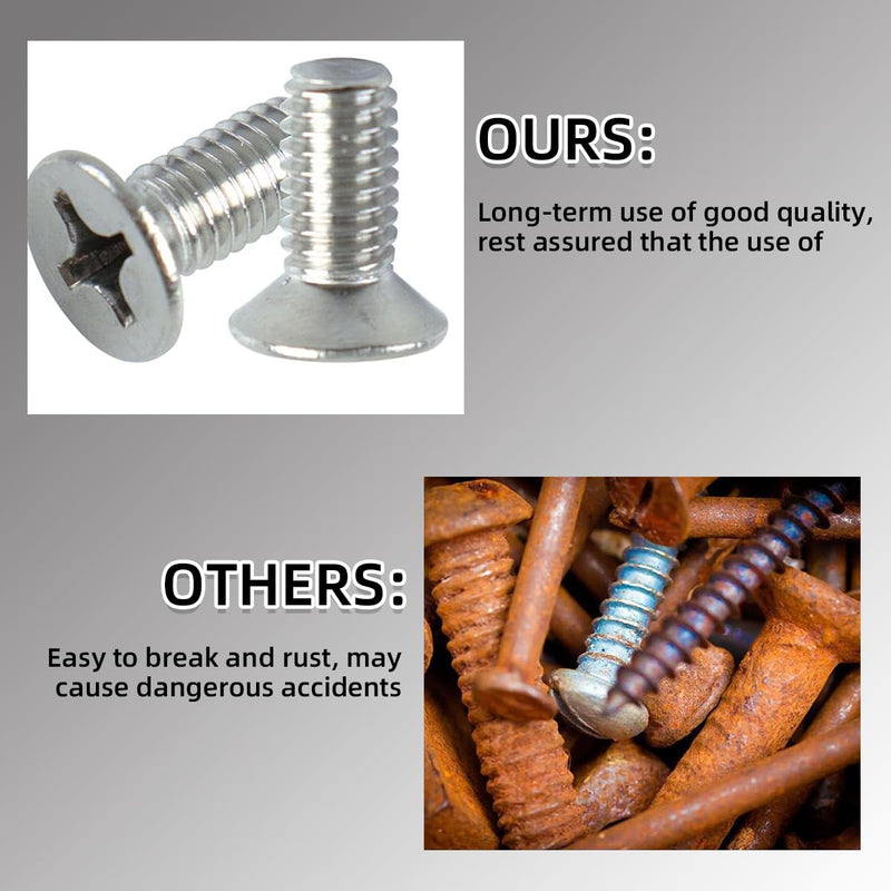 Kewucn 4 PCS Stainless Steel Brake Disc Rotor Screws for Front and Rear, OEM 93600-06014-0H Replacement Accessories, Retaining Screws Set for K3, City, Civic, Accord, Odyssey