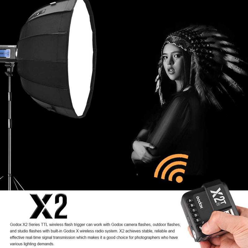 Godox X2T-N TTL Wireless Flash Trigger with Bluetooth for Nikon Camera,2.4G HSS 1/8000s,5 Separate Group Buttons &Quick Lock Hot-Shoe &LCD Display