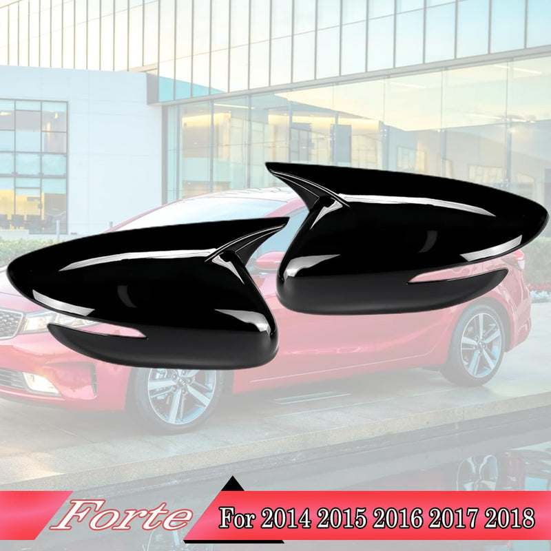 Rearview Mirror Cover,for KIA forte/K3/cerato 2014 2015 2016 2017 2018 Turn Signal housing,Sports Rear View Mirror Cover Accessories -Bright Black bright black For forte 2014-2018(With Turn Signal)