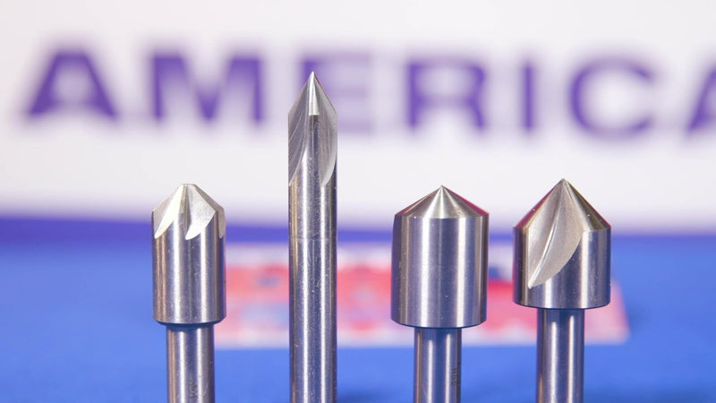 Drill America 5 Piece Single Flute Countersink Set, Sizes: 1/4, 3/8, 1/2, 5/8 and 3/4, 82 Degrees 5 Piece Set (1/4 -3/4)