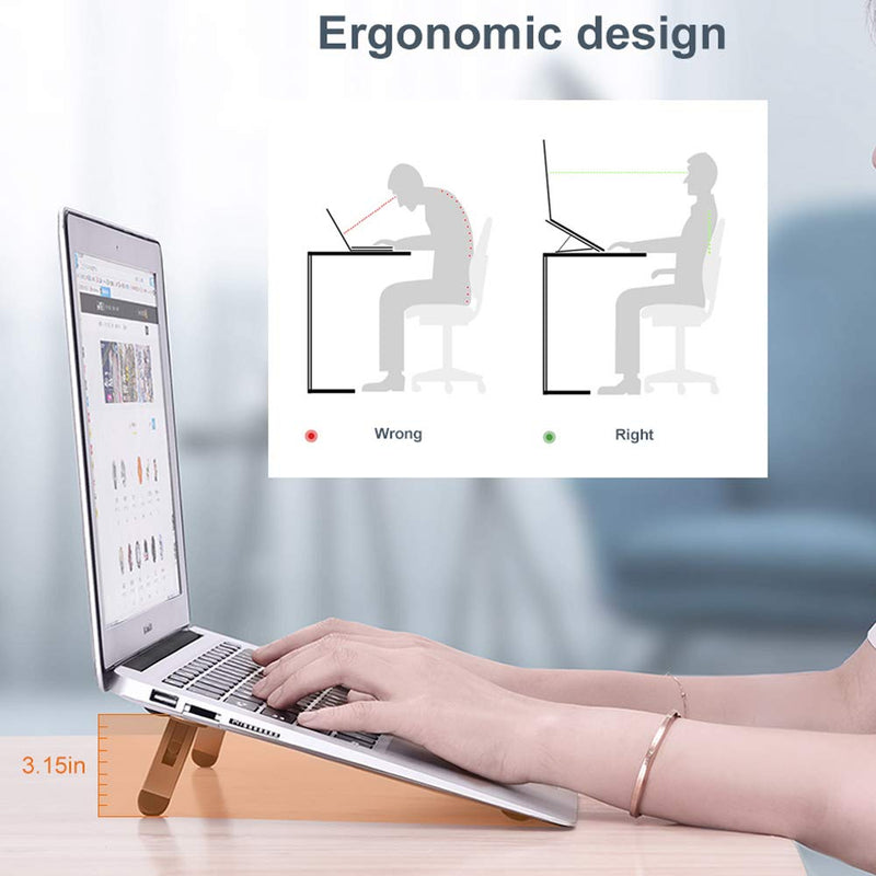 Laptop Stand for Desk,Laptop Cooling Stand,Keyboard Riser, Ergonomic Laptops Elevator for Desk, Laptop Riser Compatible with MacBook Air Pro, with Dell, with HP, More 10-15.6” Laptops Y01 Grey