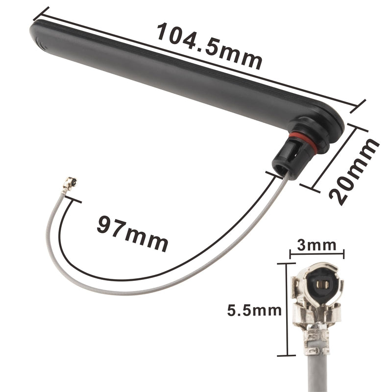4G Antenna 698-2700MHz U.FL/IPX 3dBi Omni Small Antenna with 10cm 1.13 Cable for 2G/3G/4G LTE GSM Mini PCIe Card Routers, FPV UAV, Repeater, Notebook, PC Desktop,PS4 Build,loT Device(2 PCS) 698-2700MHz Antenna