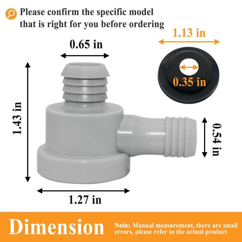 2Sets 179-1266 Power Brake Booster Vacuum Check Valve Kit, Grey, Comes with Grommet