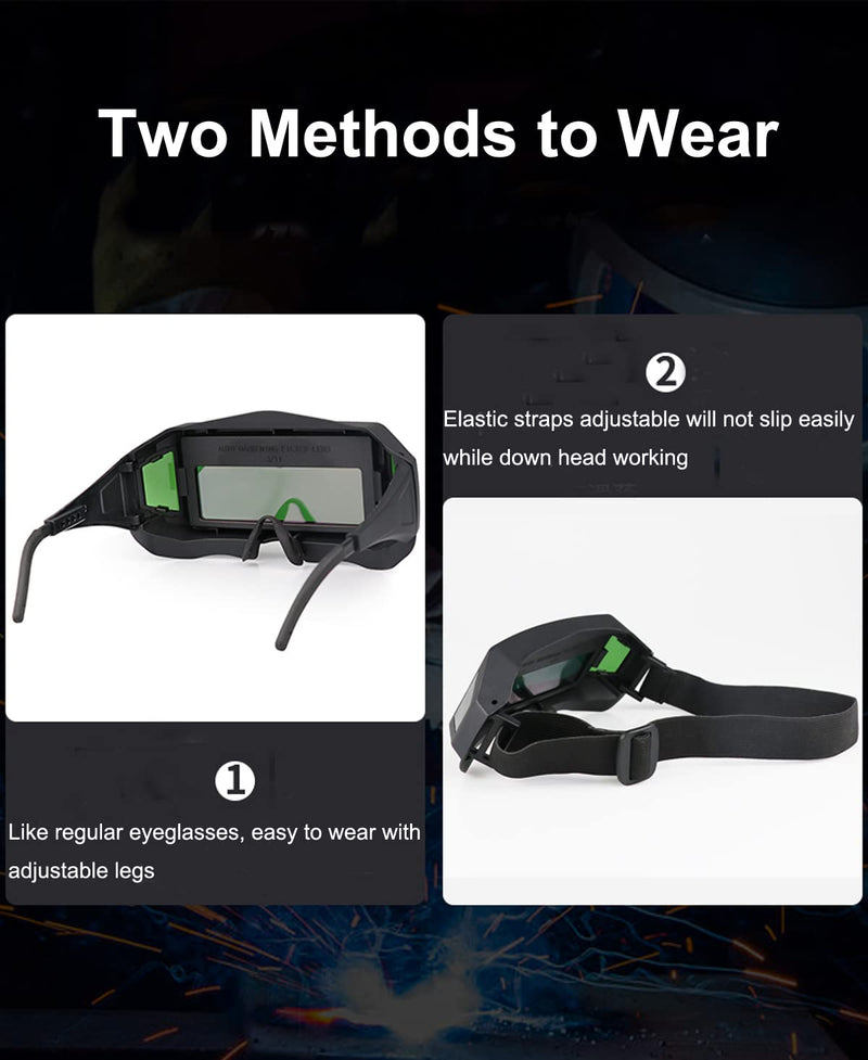 Panoramic View Welding Glasses True Color Auto Darkening Welding Goggles Welder Safety Eye Protection Mask Helmet Accessories Black
