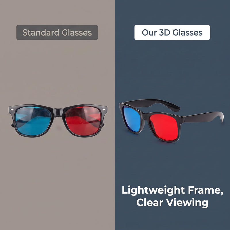 4 Pcs Red and Blue 3D Glasses Universal TV Movie Dimensional Video Frame 3D Glasses DVD Game Glass 3D Style Glasses for 3D Movies Games, 3D Viewing Glasses, Televisions and Video
