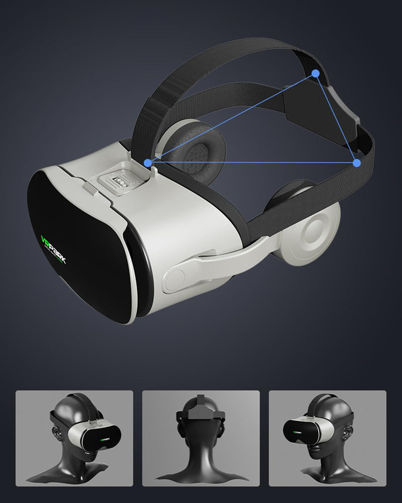 VR Headset for Mobile Phones, Adjustable IPD Virtual Reality Goggles with 90° View Field, Works with 4-6.7" Screens for 3D Cinema, Interactive Play & Panoramic Exploration, Wireless Controller(Black) Controller(Black)