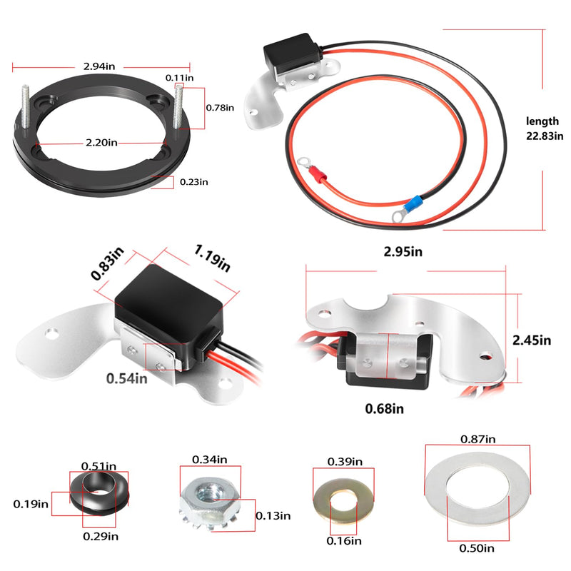 1181 Ignitor Kit 1181 Electronic Ignition Conversion Kit With Hardware for Delco 8 Cylinder Engines 1957-1974, Replacement For Pertronix