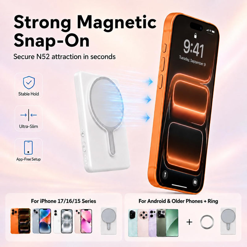 4'' Touchscreen Magnetic Vlog Selfie Monitor for iPhone & Android, 4K Wireless Mirroring Back Camera Screen with Bluetooth Remote Control, Portable Phone Display for YouTube, TikTok, Live Streaming