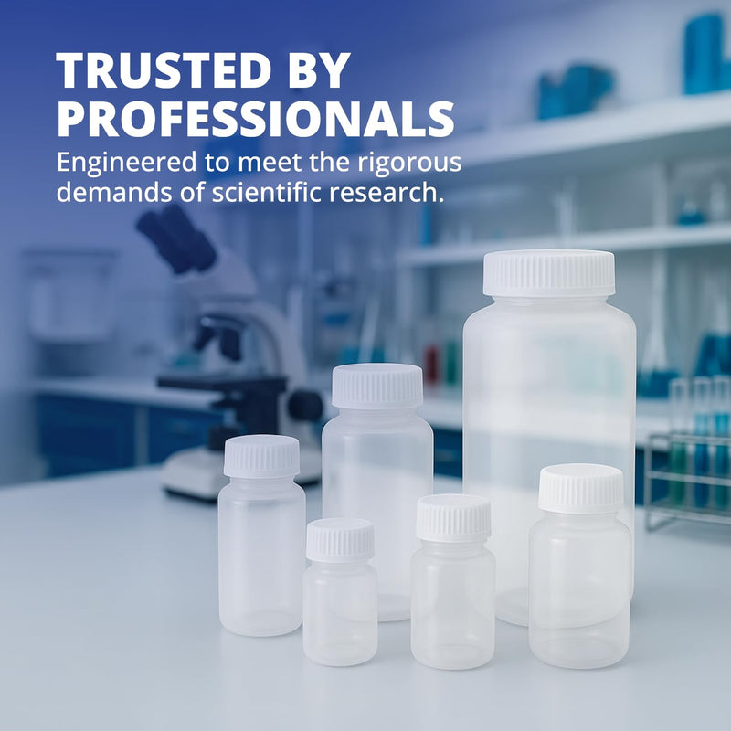 United Scientific™ Sample Bottles with Lids, Polypropylene, 500ml, 12-Pack | 16 oz Capacity, Autoclavable to 121°C, Leakproof Seal Rings, BPA & Phthalate Free, Wide Mouth Reagent Bottle, RoHS Compliant 16 oz (Pack of 12)