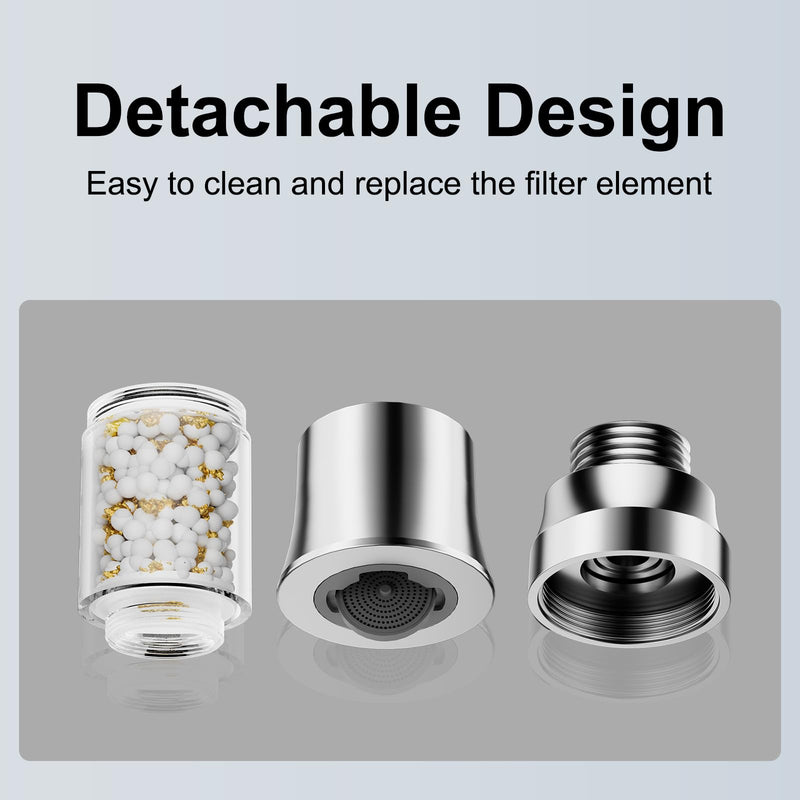 Metal Kitchen Faucet Head Replacement with Filter - Pull Down Spray Head Water Filter for Sink - 2 Modes Sink Sprayer Replacement with 12 Nozzle Adapters - Anti-clogging Design Aerators-32