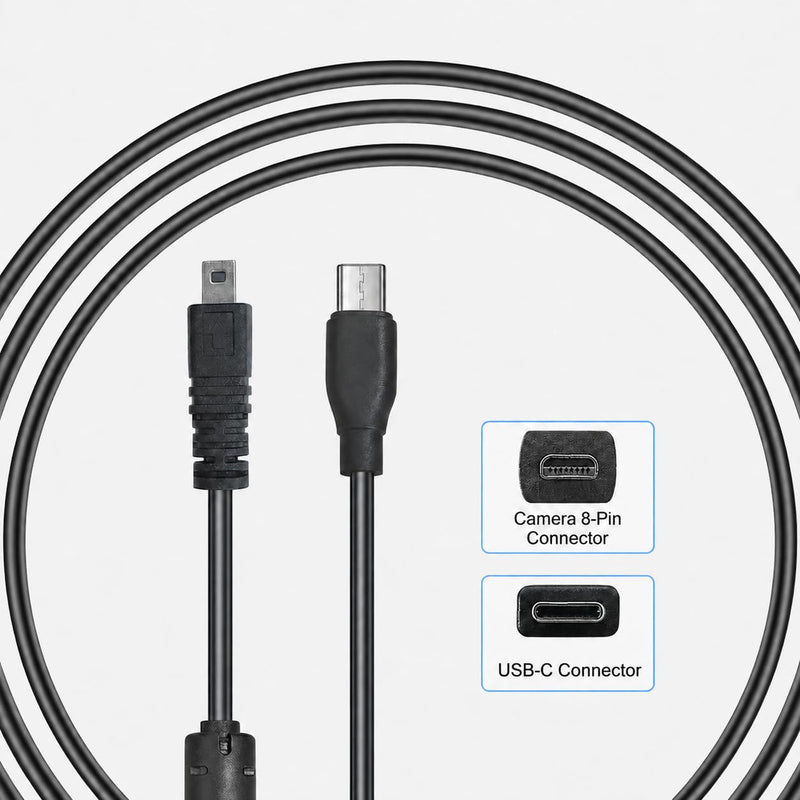 5FT USB Picture Transfer Charging Cable with USB C Connector UC-E6 UC-E16 UC-E17 Compatible with Select Nikon Coolpix & DSLR Cameras, Suitable for Smartphones, Laptops, MacBook with USB C port