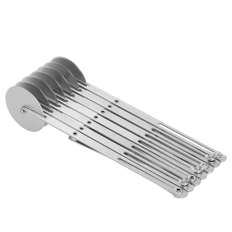 Mxzzand Pastry Cutter Pizza Wheel Dough Divider Adjustable Arm Rust‑Free High Hardness Stainless Steel Hotel Restaurant(Seven round pizza slice)