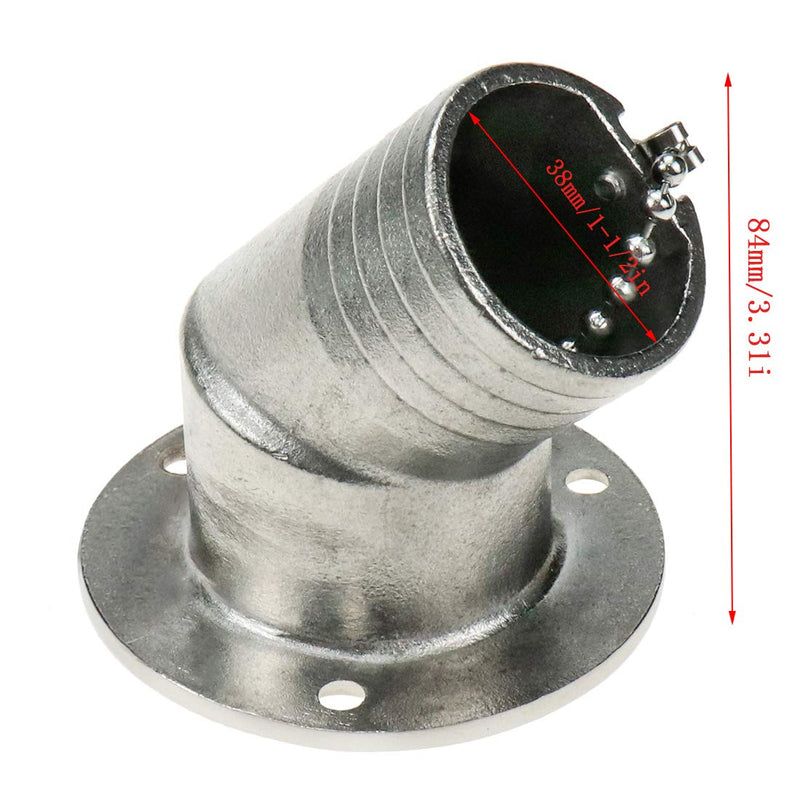 Boat Deck Fill/Filler 1-1/2"(38mm) Water Deck Fuel Filler Angled Neck 316 Stainless Steel Hardware with Key for Boat Yacht Caravan (Universal) Universal