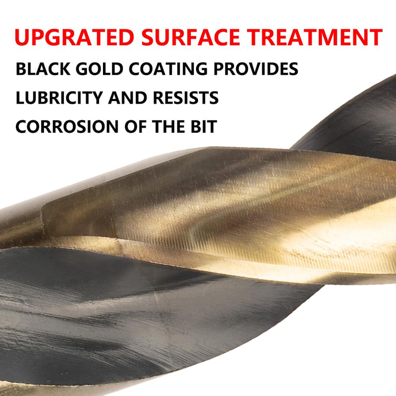 1-1/2 Inch Cobalt Drill Bit 1.5" HSSCO High Speed Steel M35 S&D Twist Drill Bit for Stainless Steel 1/2" Reduced Shank 6" OAL 135-Degree Split Point 1-1/2" (1PC)