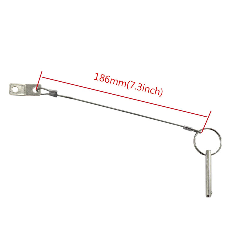 4PIECES of Quick Release Pin 1/4" Diameter, Usable Length 2"(50mm), Total Length 2-1/2"(63mm) Full 316 Stainless Steel, Bimini Top Pin, Marine Hardware