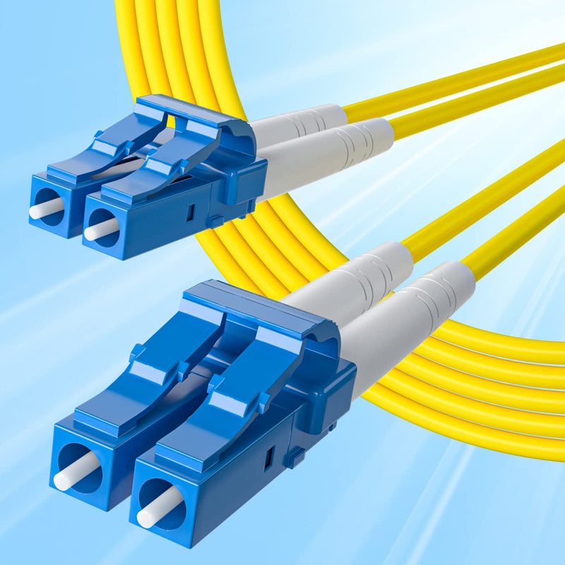 10Gtek Fiber Patch Cable - LC to LC OS2 10Gb/Gigabit Singlemode Jumper Duplex 9/125 LSZH Fiber Optic Cord for SMF SFP Transceiver, Yellow, 12-Meter(39.4-ft) 12m 1