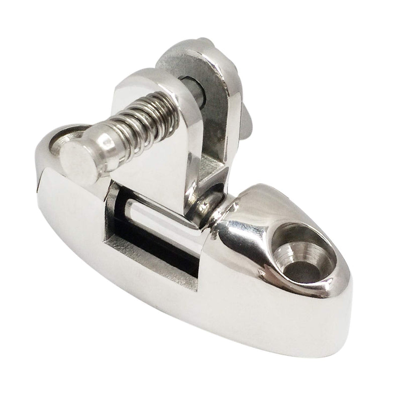 Pack of 2 Marine Grade Bimini Top 316Stainless Steel Swivel Deck Hinge with Removable Pin and Rubber Pad Deck Mount
