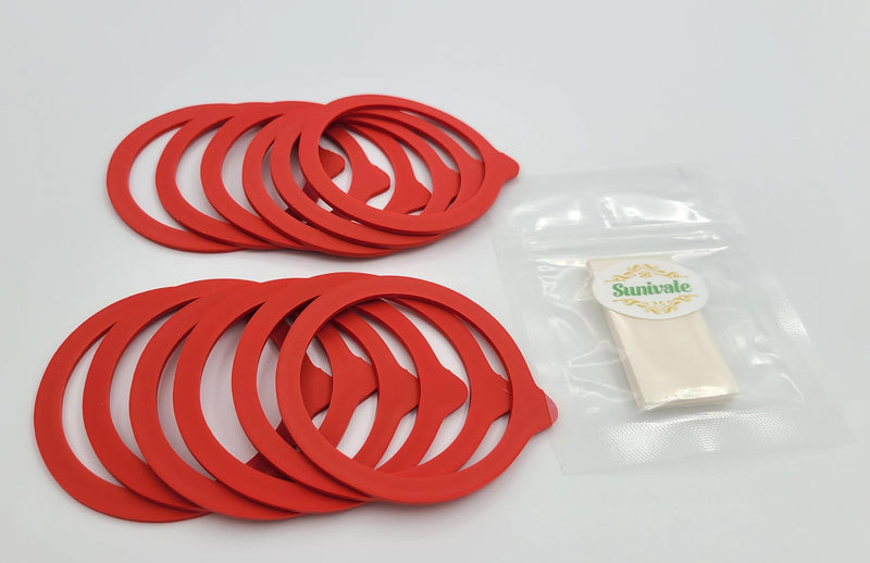 Canning Jar Seal Bundle Includes 48 Regular Mouth Viceroy Jar Rubbers With Tab and 48 Dissolvable Sunivale Labels Replacement Seals for Old Style Canning Jars Natural Rubber Rings